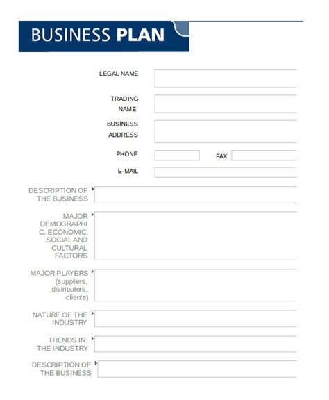 Business Plan Free Template Word Business Plan Template In Word 10 Free ...