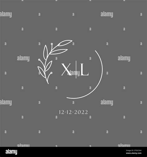 Letter XL Wedding Monogram Logo Design Ideas Vector Graphic Stock