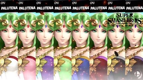 Super Smash Bros Ultimate All Palutena Costume Gameplay Youtube