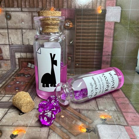 Kuzcos Poison Dice Set Handblown Glass Bottle Essence Of Llama The