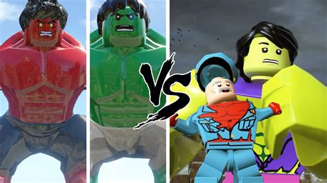 Hulktransformation Vs Red Hulk Transformation Lego Marvel Super