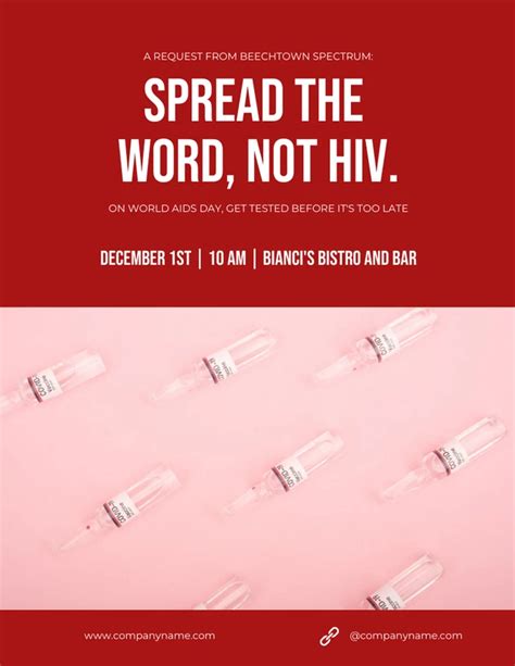 Red Simple Hiv Aids Poster Venngage