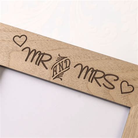 Buy Personalised Engraved Wooden Photo Frame Mr And Mrs For GBP 15 49