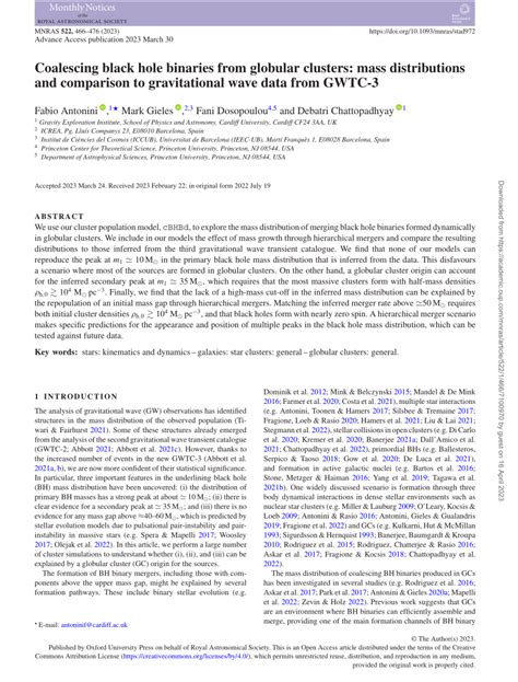 Pdf Coalescing Black Hole Binaries From Globular Clusters Mass