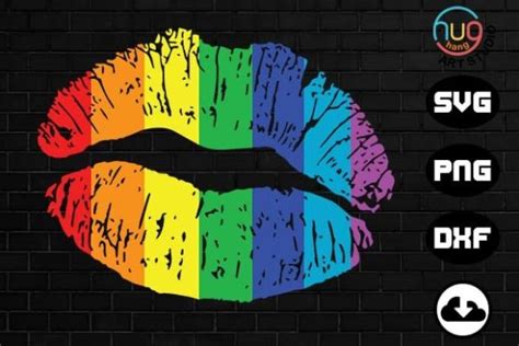 Rainbow Lips Gay Pride LGBTQ Graphic By HugHang Art Studio Creative