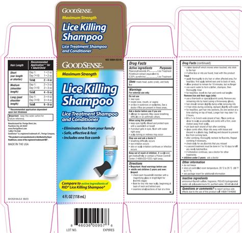 Goodsense Lice Killing Piperonyl Butoxide Pyrethrum Extract Shampoo