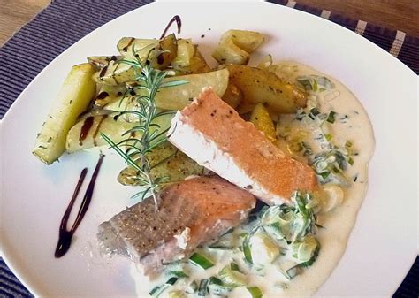 Lachs in Frühlingszwiebel Sahne Sauce von Lisa50 Chefkoch de