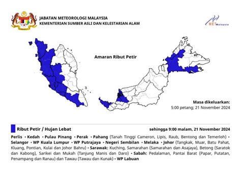 11 Negeri 3 Wilayah Diramal Alami Hujan Lebat Hingga Malam Ini