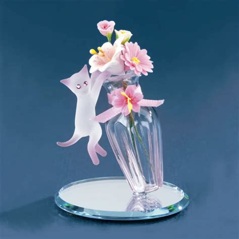 Glass Baron Cat And Vase Figurine Glass Baron Home And Kitchen