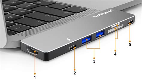 Wavlink Aluminum Usb C Hub Adapter For Both 13 And 15 Macbook Pro Thunderbolt 3 Mini Dock