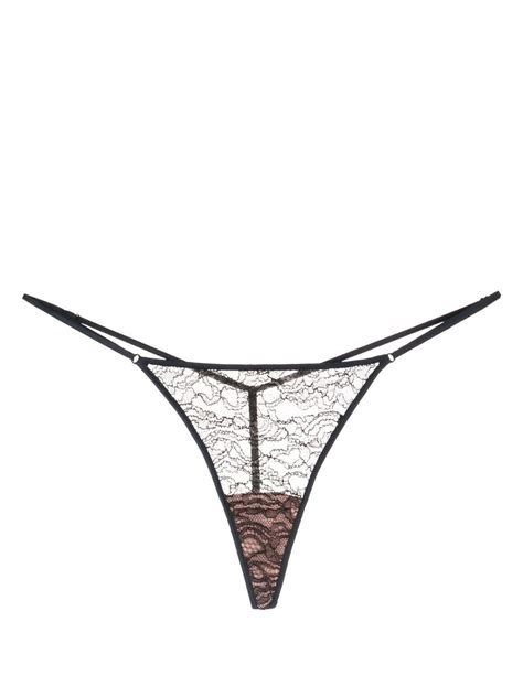 Kiki De Montparnasse Sheer Lace Detail G String Briefs Farfetch