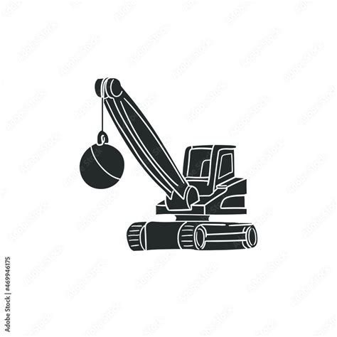 Demolition Crane Icon Silhouette Illustration CHANGE Vector Graphic