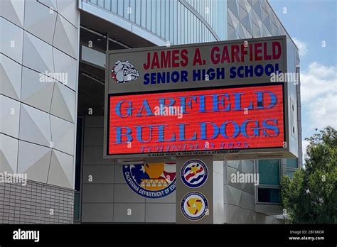 Allgemeine Gesamtansicht Des Festzelt Zeichens Der Garfield High School