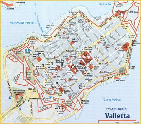 Tourist Map Of Valletta Malta