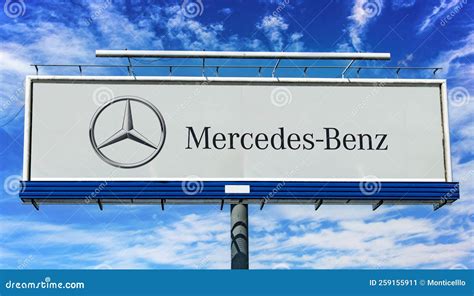 Advertisement Billboard Displaying Logo Of Mercedes Benz Editorial