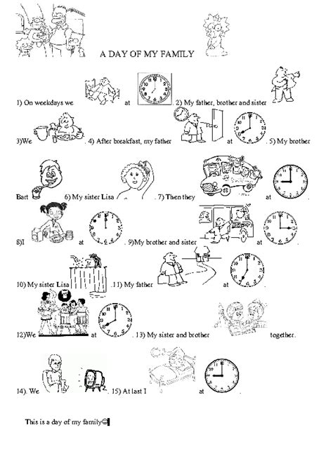 Daily Routine Coloring Pages