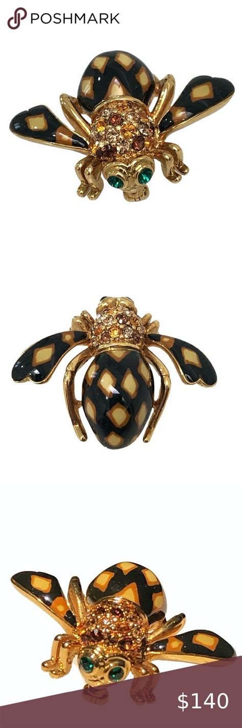 Joan Of The Jungle Joan Rivers Enamel Black Brooch Black Brooches