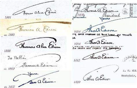 Famous Signatures Thomas Edison Handwriting Graphologysignatures