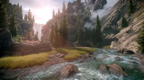 The rivers of Whiterun from The Elder Scrolls V Skyrim Пейзажи