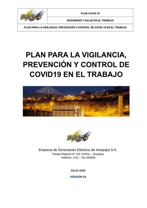 Pdf Plan Para La Vigilancia PrevenciÓn Y Control De · 2020 8 6