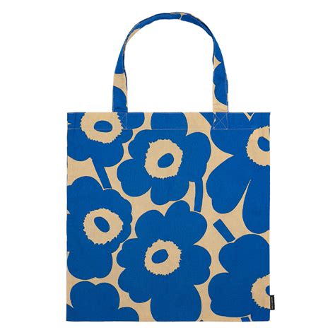 Marimekko Pieni Unikko Bag Brown Blue Finnish Design Shop