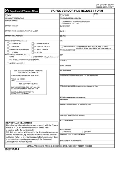 Fillable Form Va Fsc Vendor File Request Printable Pdf Download