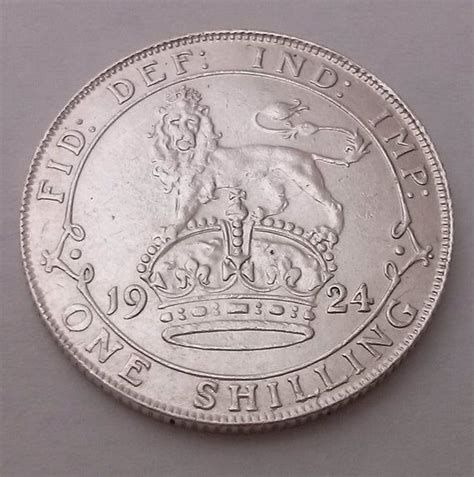 1924 Shilling Silver Coin George V Extra Fine Condition Etsy Coins