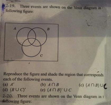 Solved Three Events Arc Shown On The Venn Diagram In Chegg