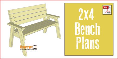 2x4 Bench Plans - PDF Download - Construct101