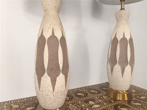 Pair Mid Century Modern Ceramic Table Lamps Epoch