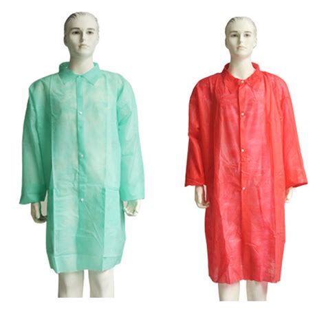 Waterproof Disposable Lab Coats Pppe Coating Non Woven Gowns With Or