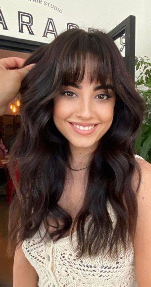 Brunette Brown Hair Colours Hairstyles Cute Brunette Haircut Wispy Bangs