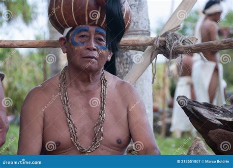 Portrait Of An Elderly Maya Man In His Indigenous Village Editorial