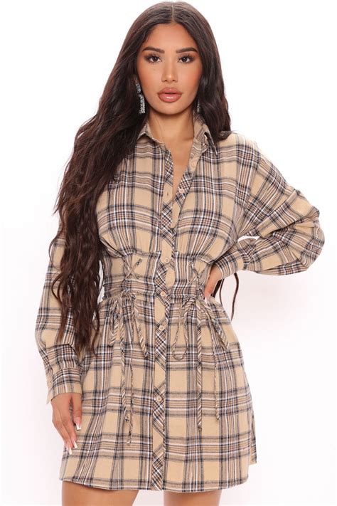 Getting Plaid Mini Dress Browncombo Fashion Nova Dresses Fashion Nova