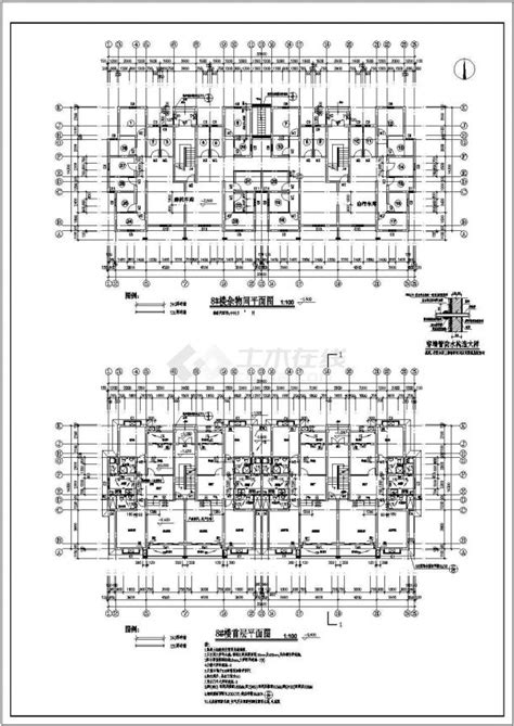 某砖混结构多层住宅楼设计cad全套建筑施工图（含设计说明）建筑施工图土木在线