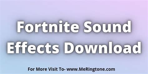 Fortnite Sound Effects Download | All Type of Sound