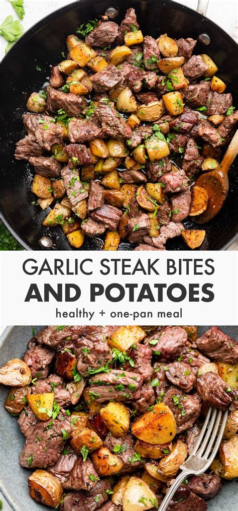 Garlic Butter Steak Bites And Potatoes Recipe Steak Dinner Recipes