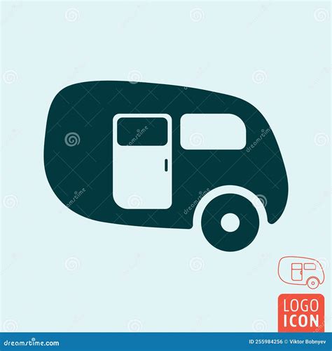 Motorhome Trailer Icon Minimal Design Side View Stock Vector