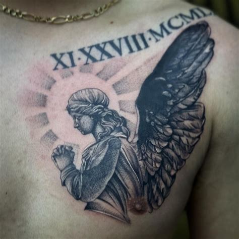 87 Stunning Guardian Angel Chest Tattoos Angelic Chest Art Psycho Tats