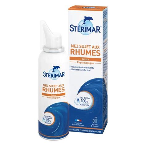 STERIMAR Nez Sujet Aux Rhumes 100ml Spray Eau De Mer Enrichi En