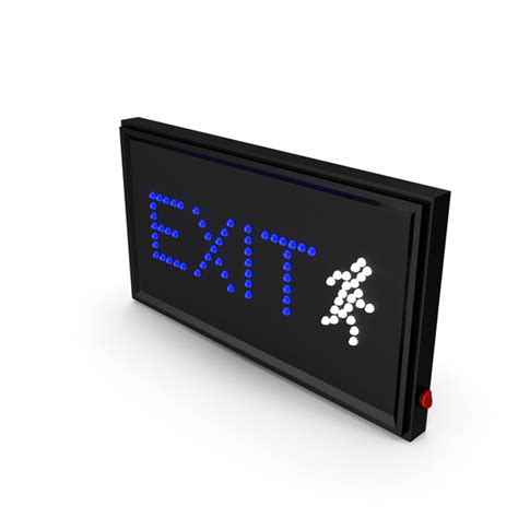 Blue LED Light Exit Sign ON PNG Images & PSDs for Download | PixelSquid - S121003609