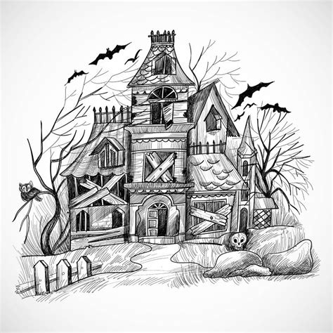 Haunted House Sketch Stock Illustrations – 1,106 Haunted House Sketch Stock Illustrations ...