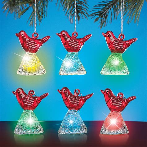 Lighted Led Cardinal Christmas Ornaments Set Of 6 Collections Etc