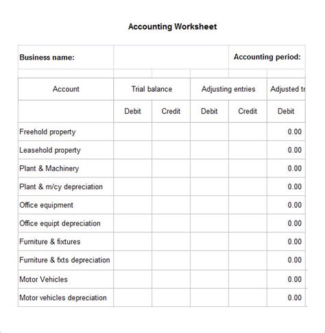 5+ Accounting Worksheet Templates - Free Excel Documents Download