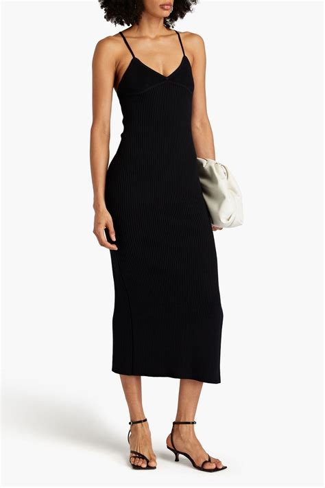 Anna Quan Ribbed Cotton Blend Midi Dress The Outnet