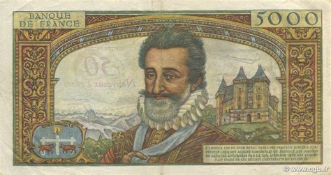 50 NF Sur 5000 Francs HENRI IV FRANCE 1959 F 54 02 P11 0389 Banknotes