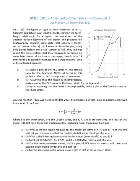 HW2 Weekly Assignment Project 2 BMEn 5201 Advanced Biomechanics