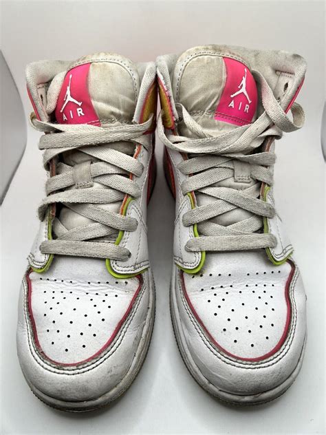 Nike Air Jordan 1 Mid Se Gs Edge Glow Youth White Pink Cv4611 100 Sz 4 Y Read Ebay