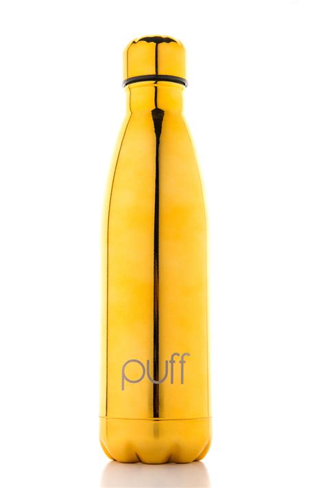 Puff Metallic Gold Stainless Steel Bottle 750ml Puff