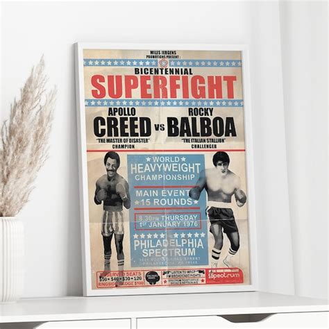 Rocky Vs Apollo Poster Etsy